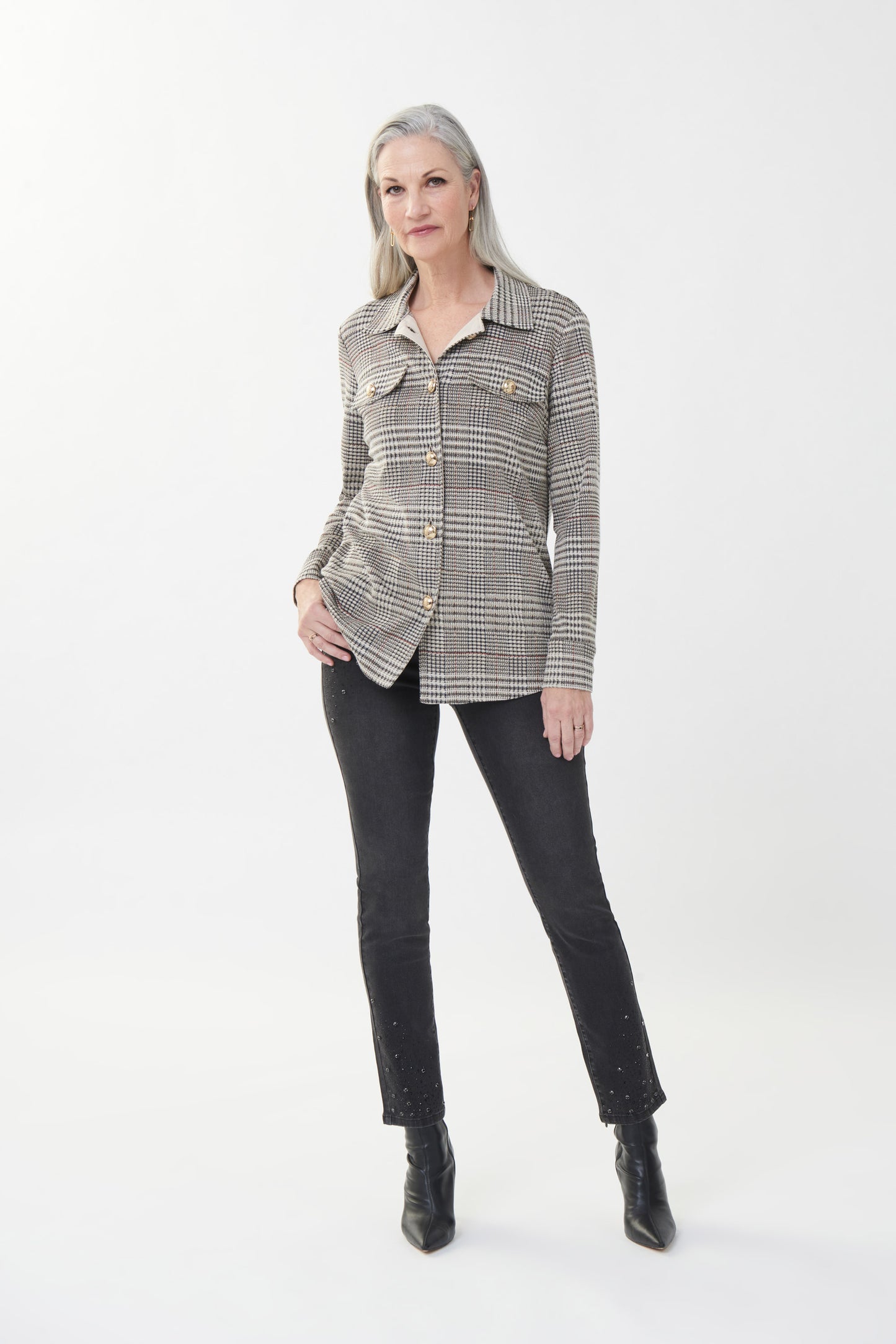 Chaqueta tejida cuadros 223298