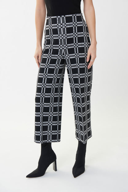 Pantalón culotte negro cuadros 223306