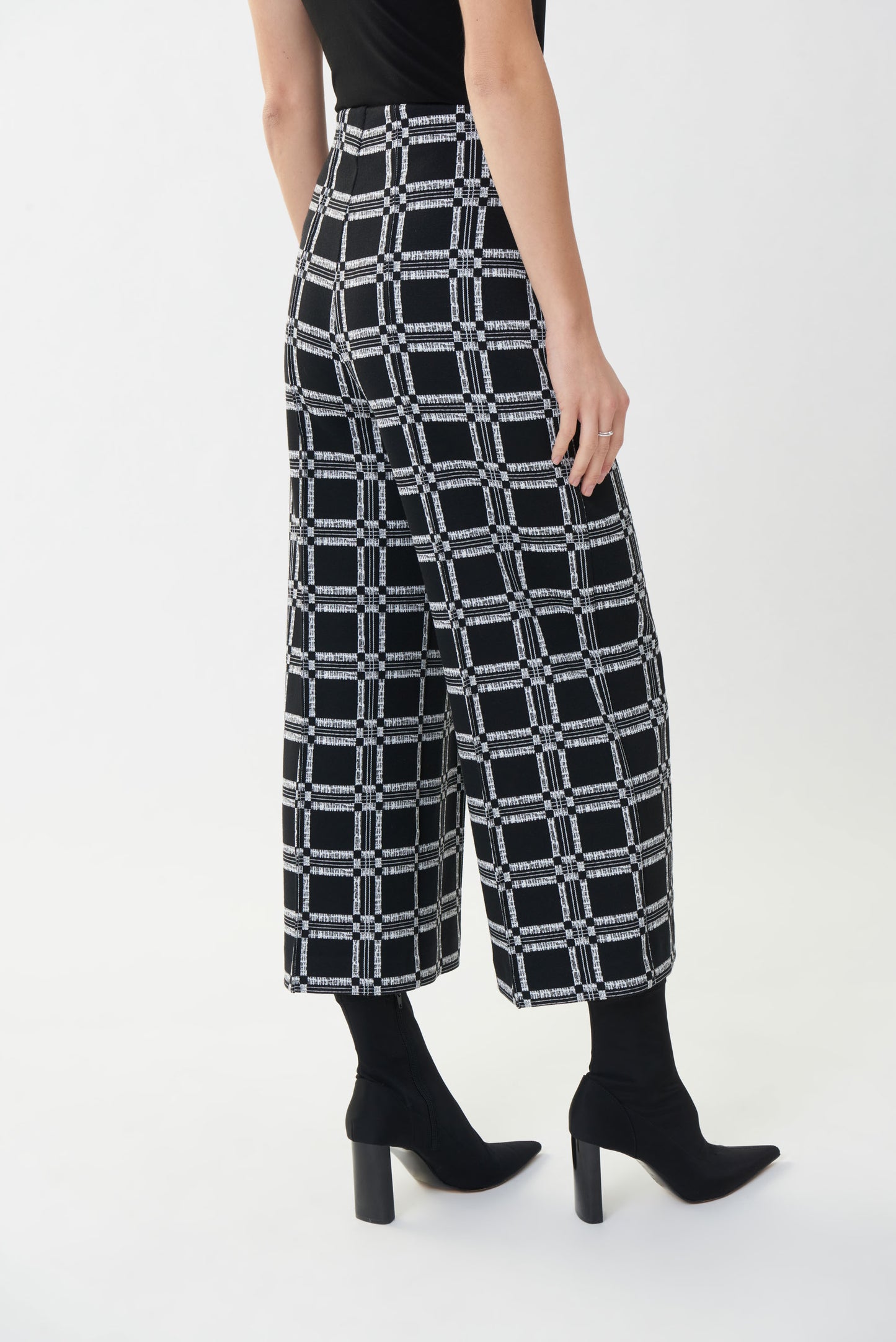 Pantalón culotte negro cuadros 223306