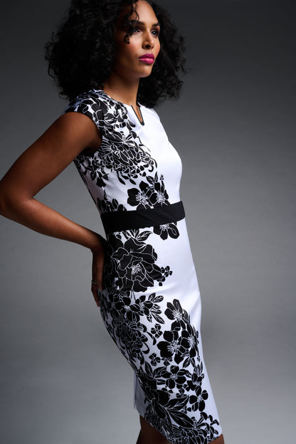 Vestido blanco con flores negras 223733