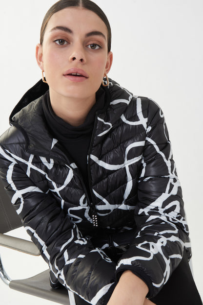 Chamarra acolchonada blanco con negro 223920
