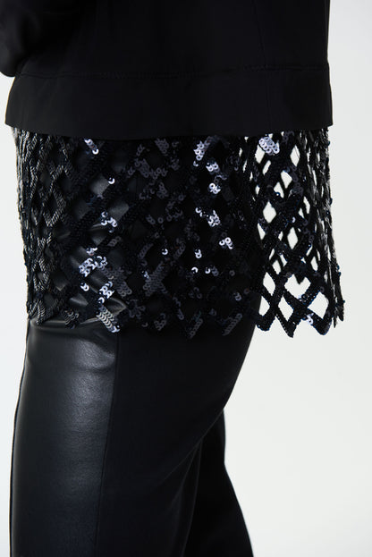 Blusa negra con lentejuelas 224023