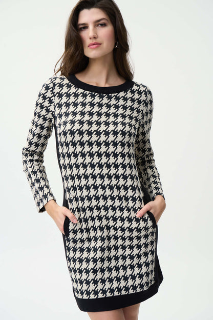 Vestido estampado beige y negro 224039