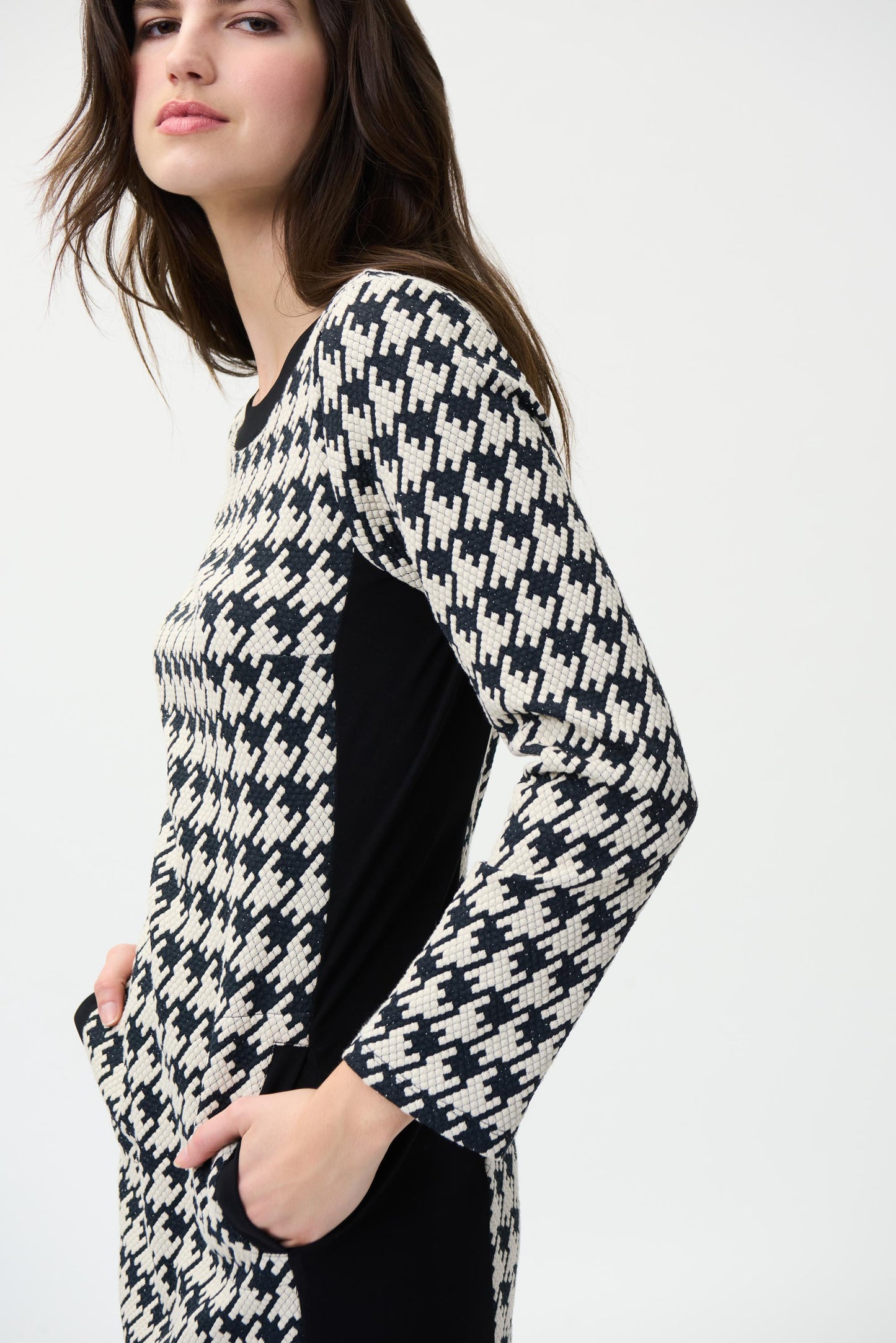 Vestido estampado beige y negro 224039