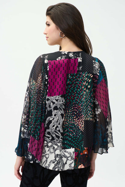 Blusa cuello "V" estampada 224053