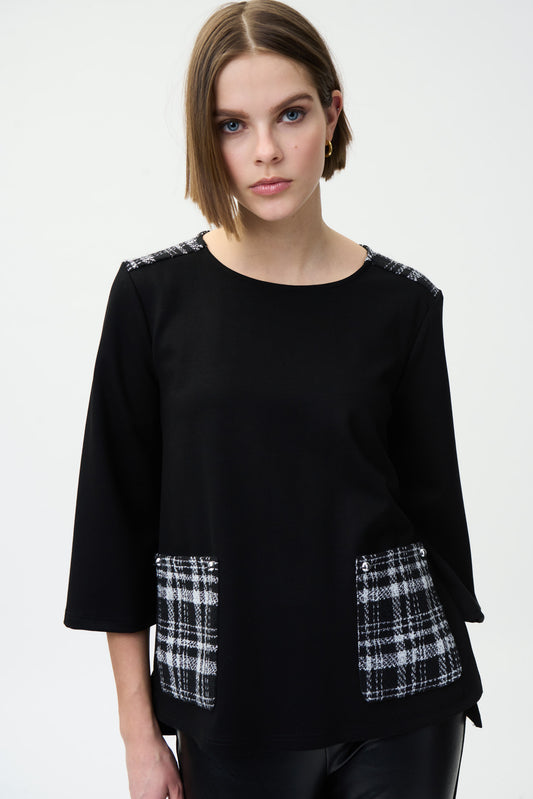 Blusa negra con parches 224152