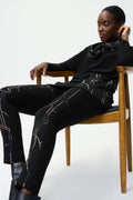 Pantalón negro con dorado 224185