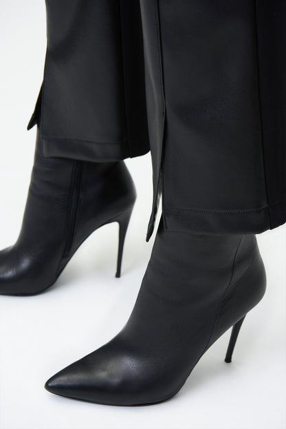 Pantalón acampanado ecopiel negro 224311