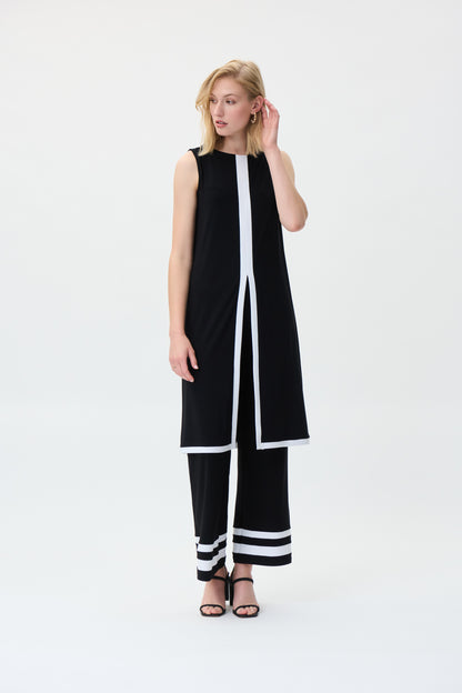 Pantalón pierna ancha negro y blanco 231031