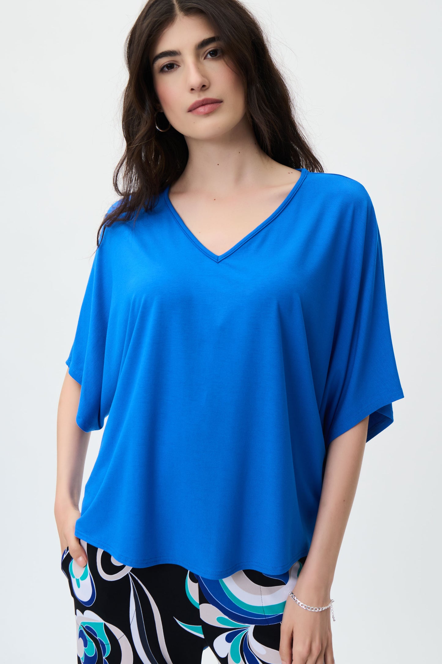 Blusa manga murciélago azul rey 231294