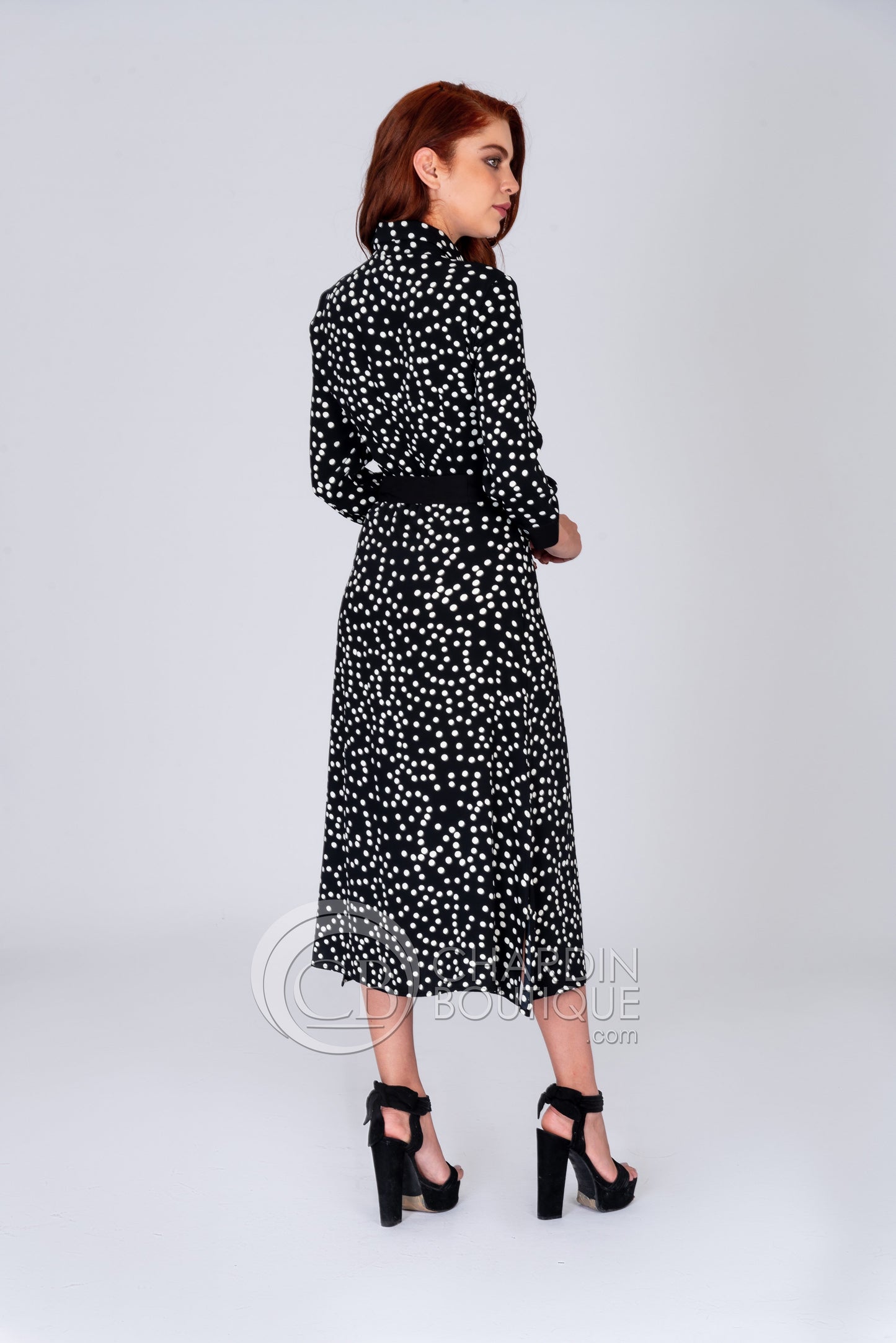 Vestido negro con puntos 201387 Joseph Ribkoff