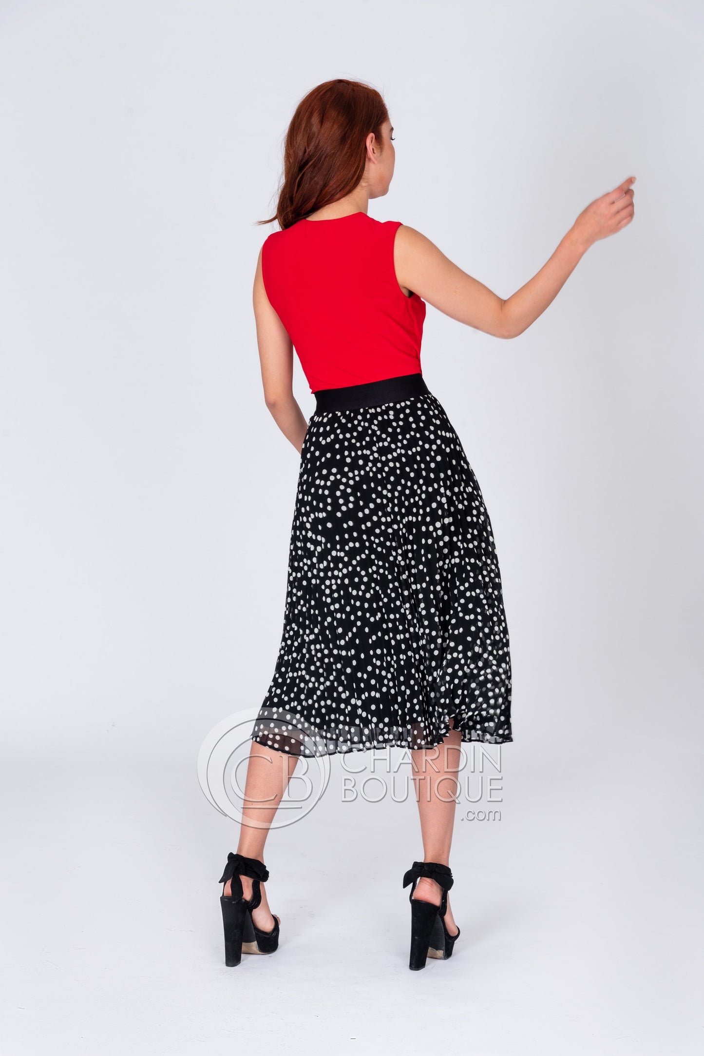 Top / blusa rojo con nudo 201236 Joseph Ribkoff