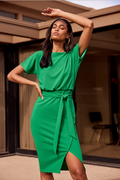 Vestido verde manga corta 231015