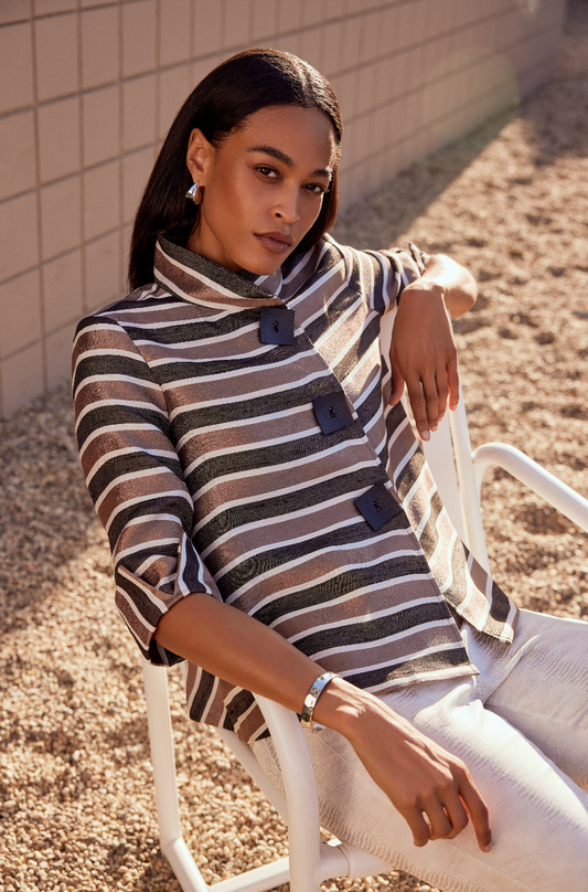 Chaqueta línea cobre y negro 231243